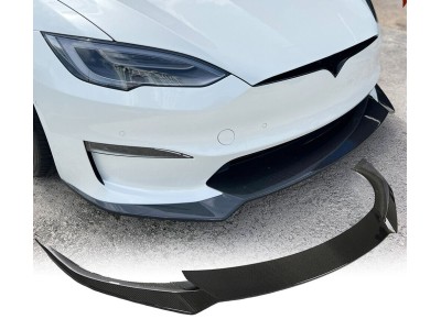 Накладка переднього бампера Tesla Model S чорний глянець вар.2 (2021-...)