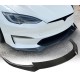 Накладка переднього бампера Tesla Model S чорний глянець вар.2 (2021-...)