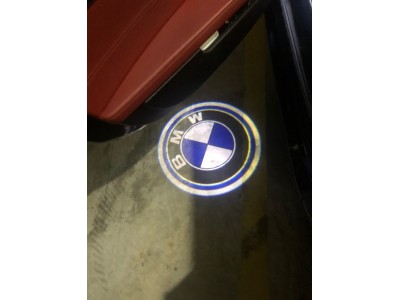 Подсветка дверей с логотипом авто БМВ (синяя)