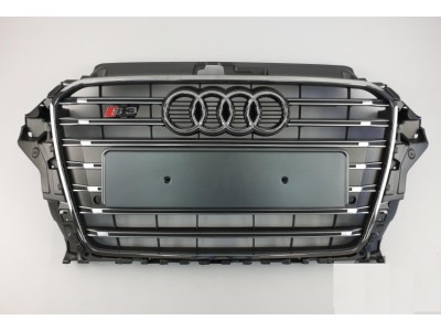 Решетка радиатора Audi A3 8V S3 серебристый + хром (2012-2016)