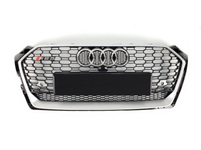 Решетка радиатора Audi A5 RS5 черный + хром рамка (2016-...)