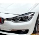 Накладки на фары (реснички) BMW F30 черный глянец ABS-пластик