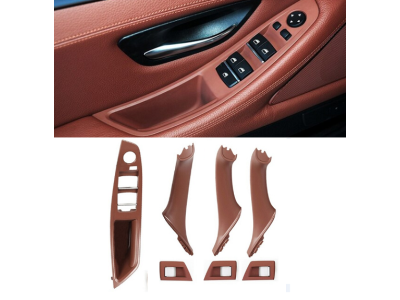 Внутринние ручки дверей + панель стеклоподъмника BMW F10 / F11 красно-коричневые