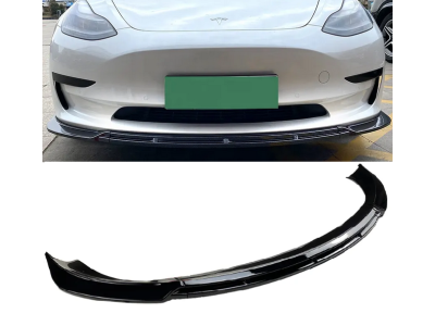 Накладка переднего бампера Tesla Model 3 черный глянец вар.2 (2017-2021)