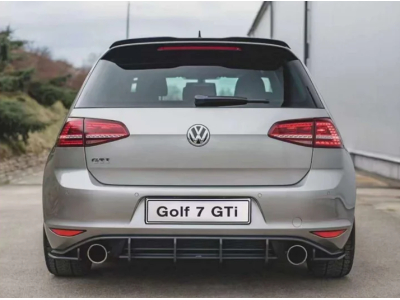 Накладка заднего бампера Volkswagen Golf 7 версия GTI с боковыми сплиттерами (2012-2016)