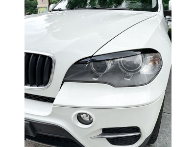 Накладки на фары, реснички BMW X5 E70 под покраску ABS-пластик